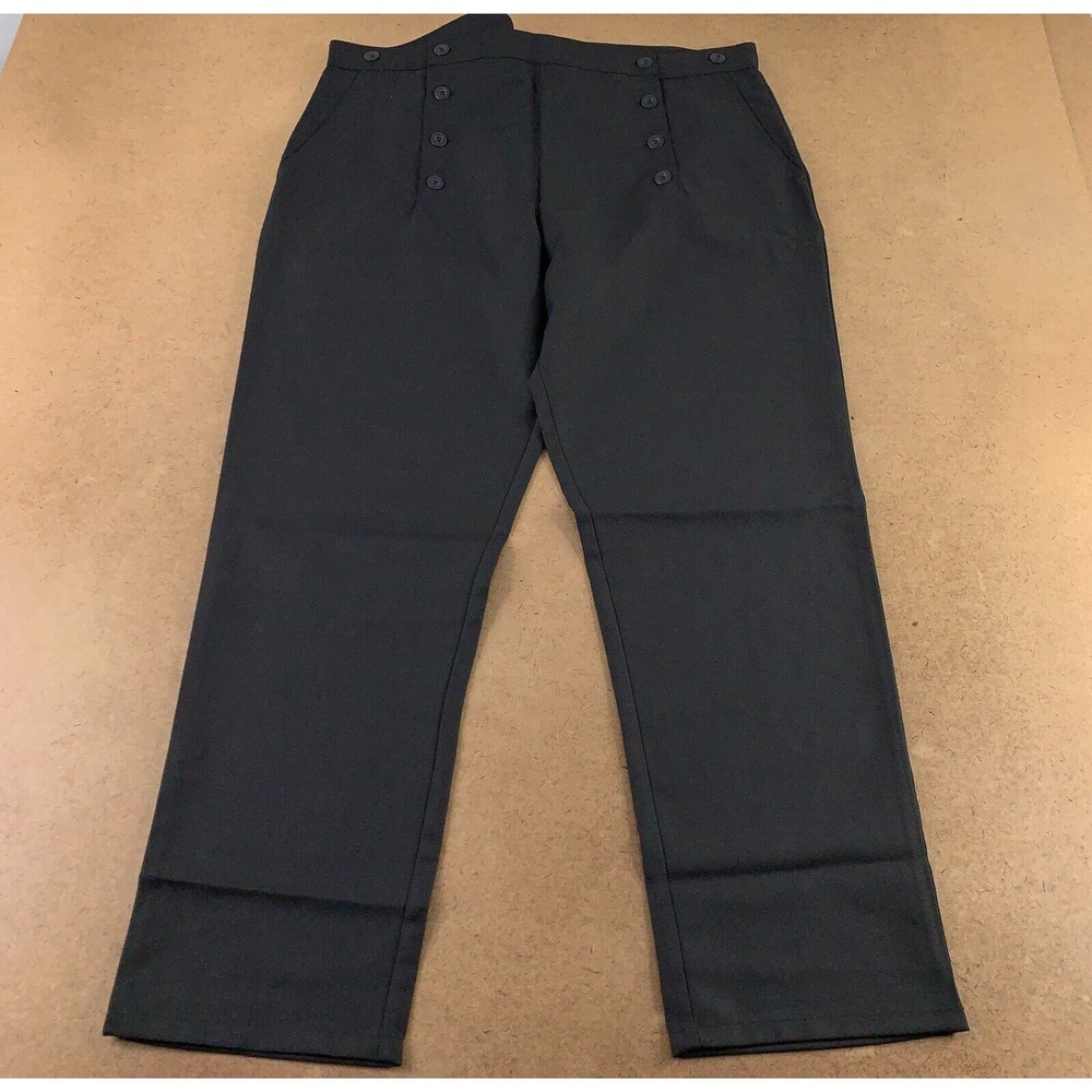 The Pirate Dressing Men's Size XL Black Steampunk Victorian Tussar Pants New